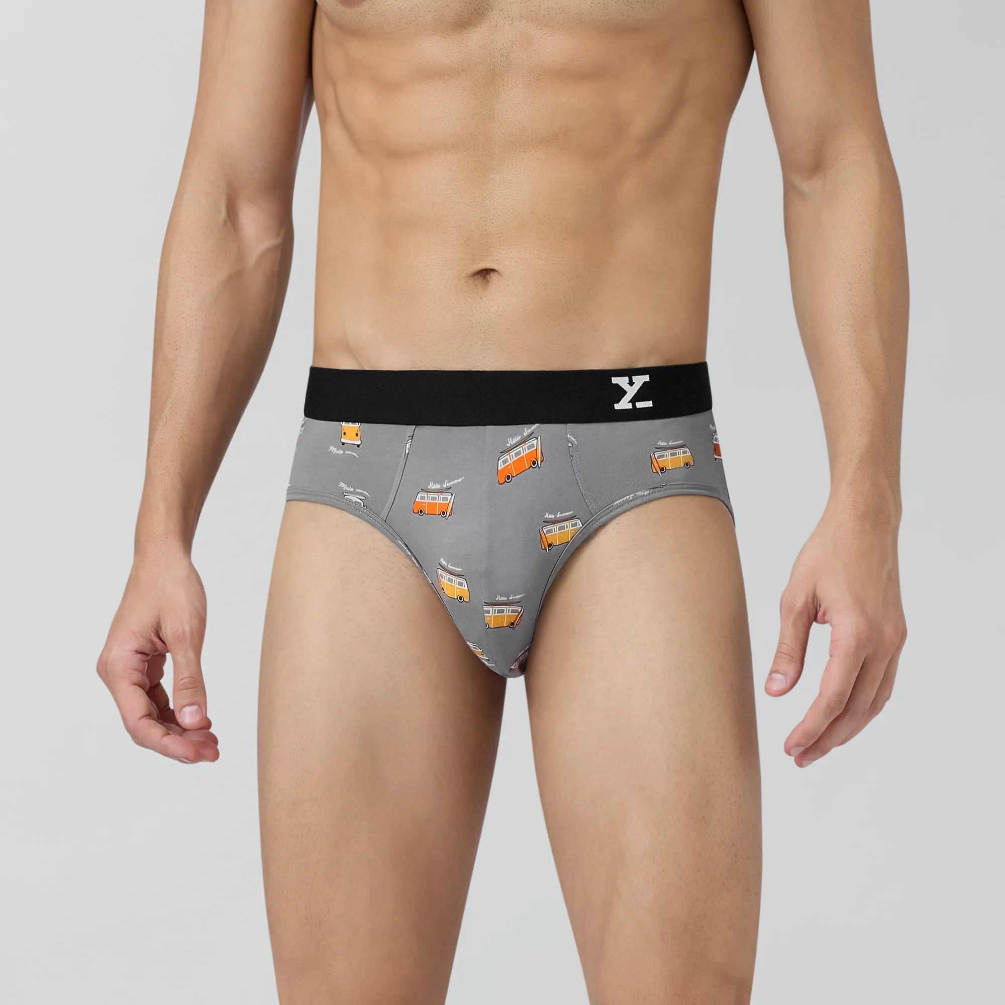 Surf Cotton Stretch Briefs Bus Grey