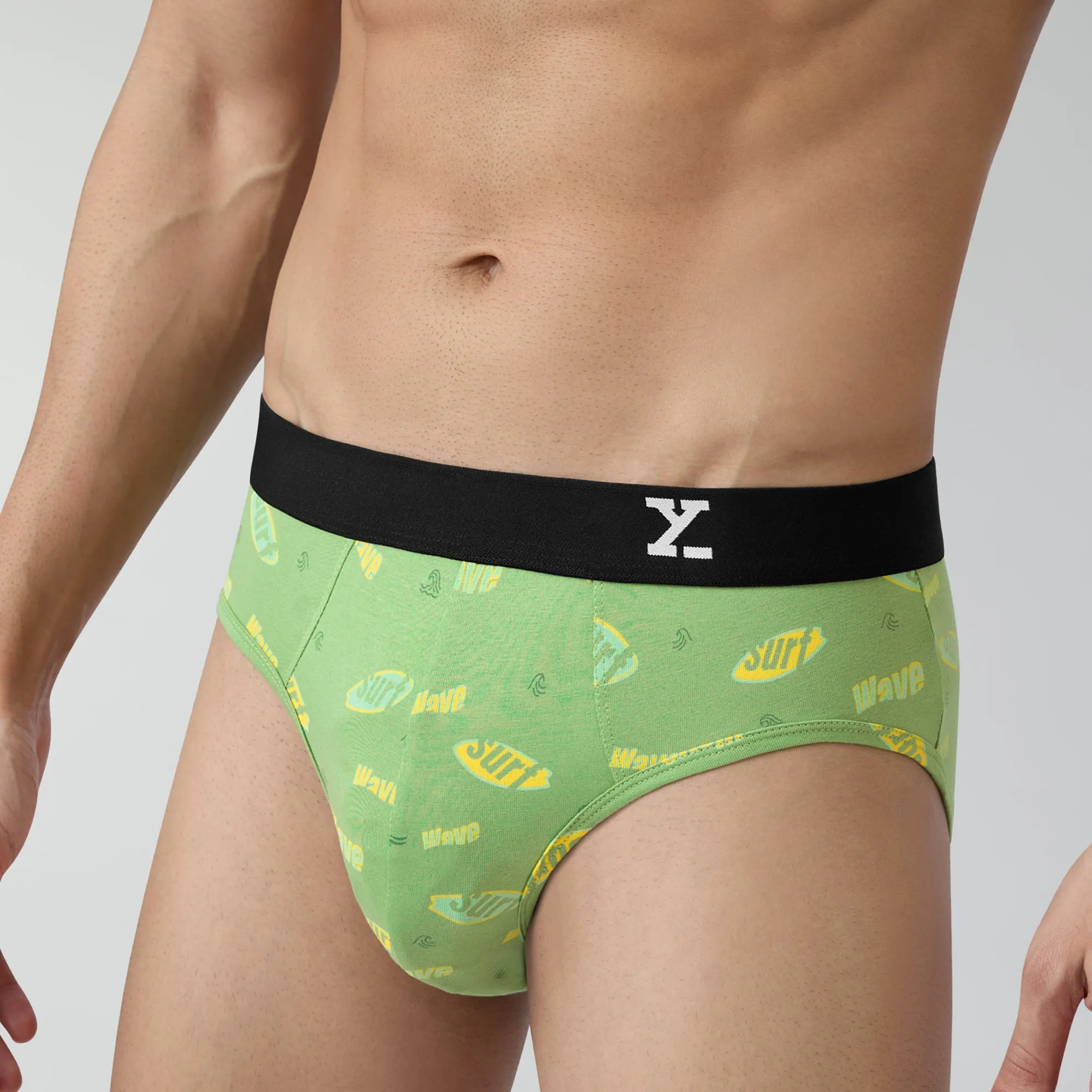 Surf Cotton Stretch Briefs Wave Green