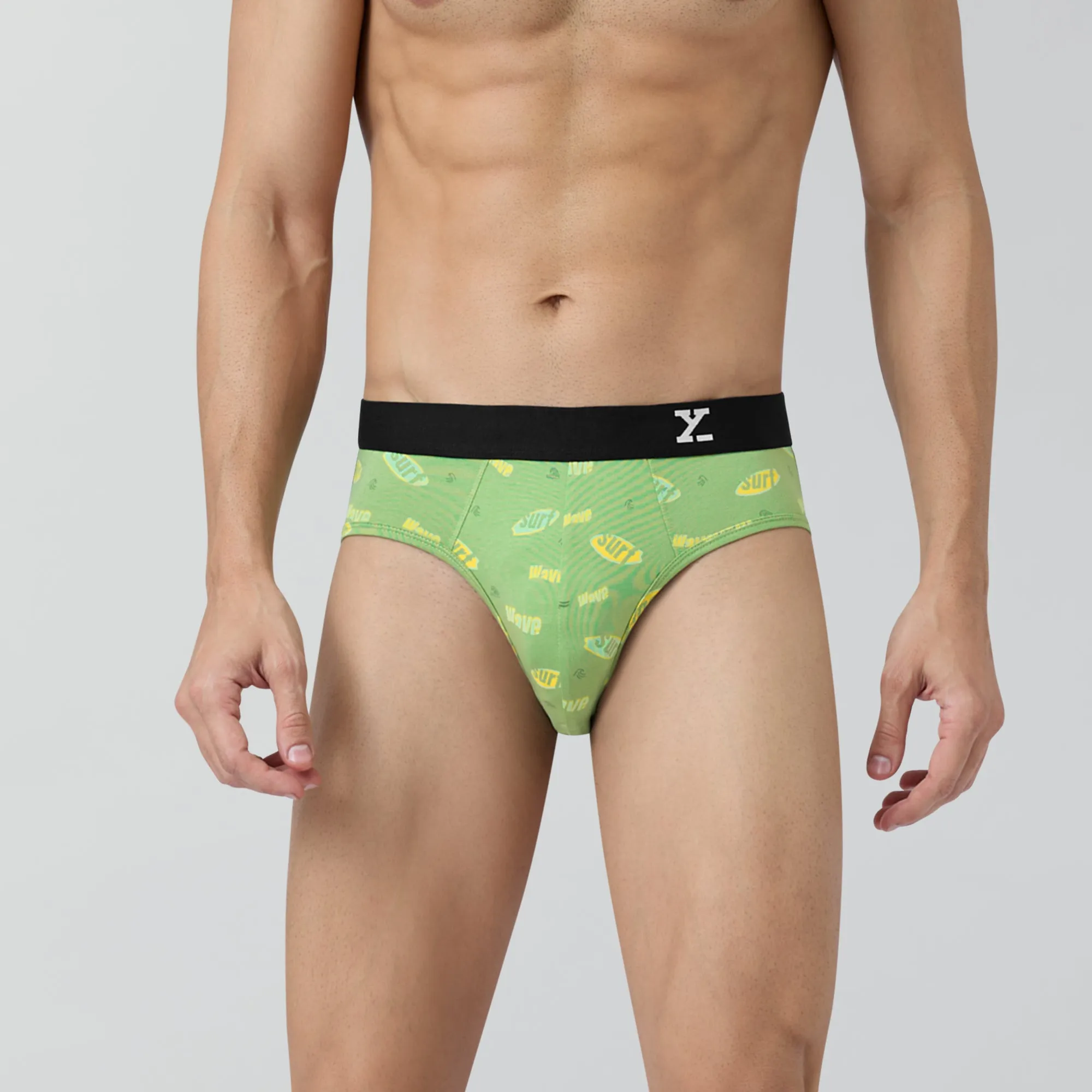 Surf Cotton Stretch Briefs Wave Green