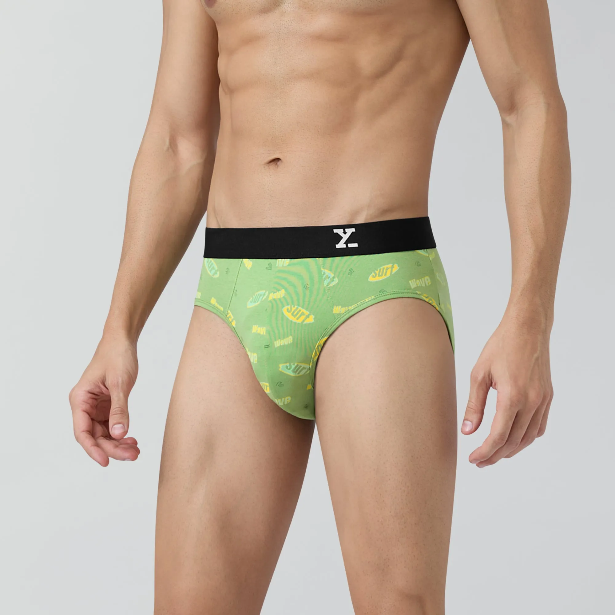 Surf Cotton Stretch Briefs Wave Green