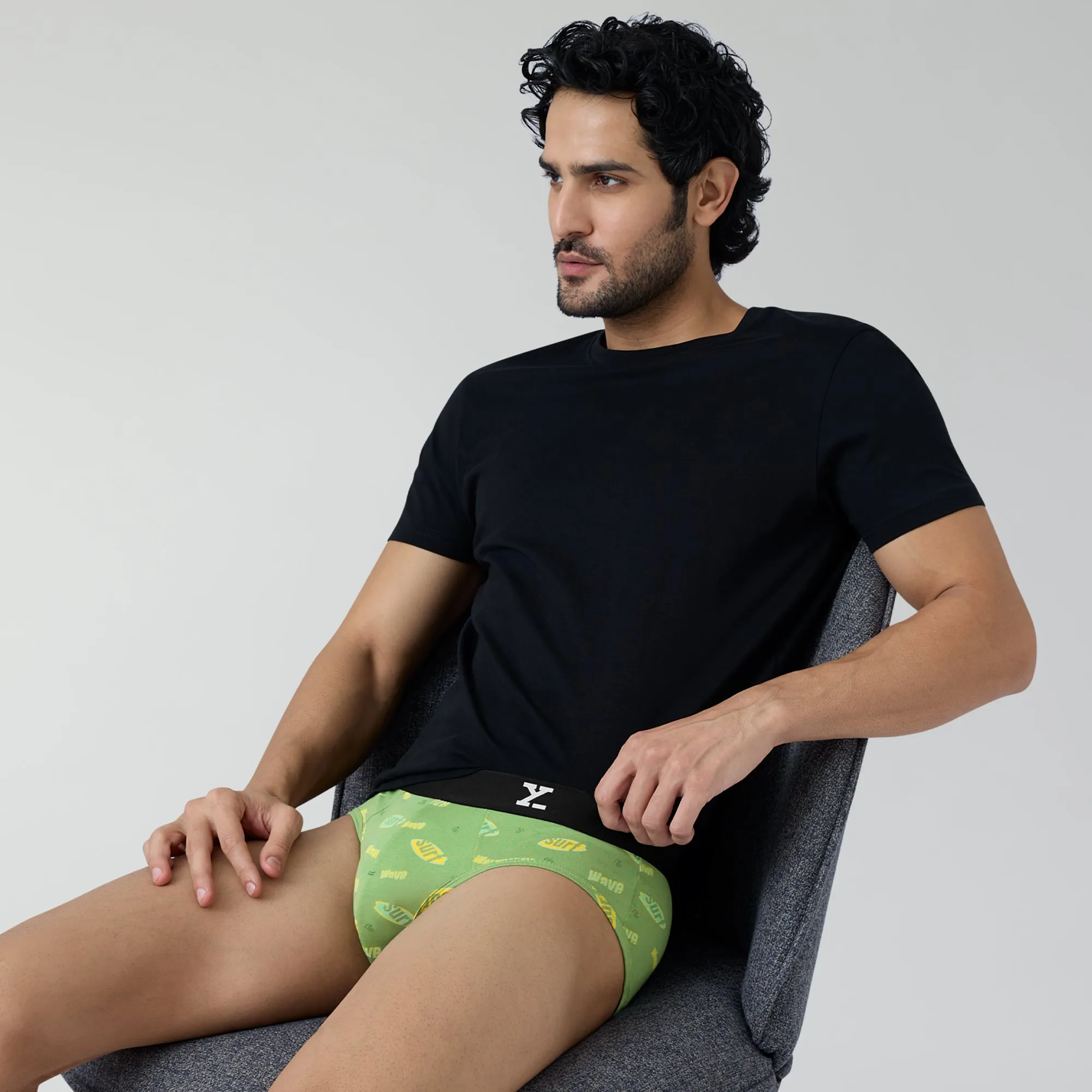 Surf Cotton Stretch Briefs Wave Green