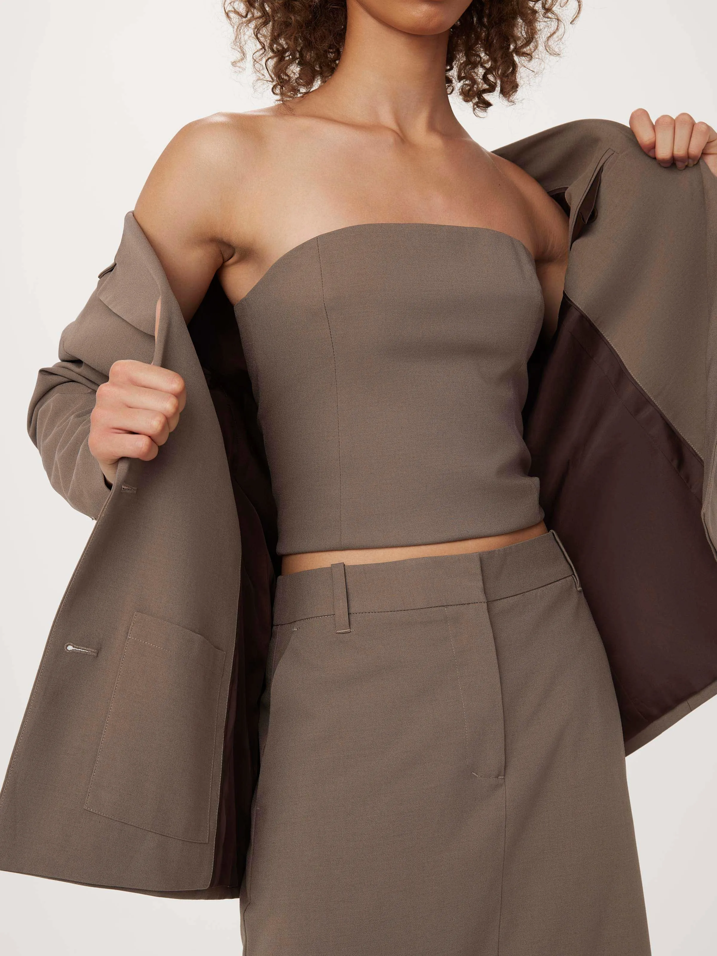 The Bustier Top in Dark Taupe